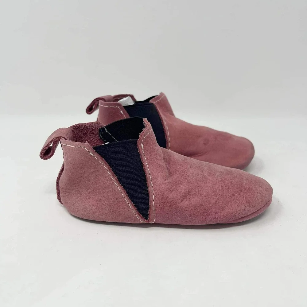 Freshly Picked Baby Shoes Chelsea Boot‎ Toddler Girls Size 8 Mauve Pink Leather